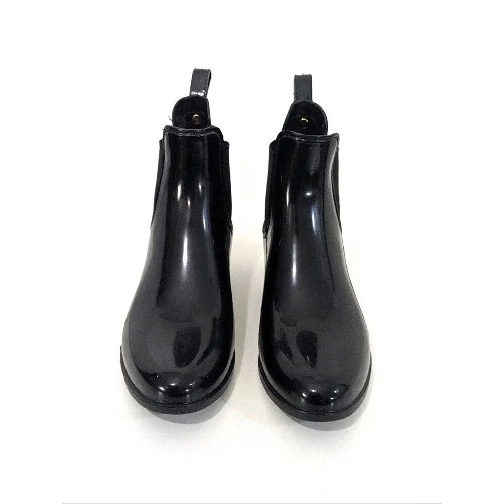 Sam Edelman Tinsley Black Patent Gloss Rubber Chelsea Boots - Size 5 Womens